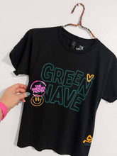 Load image into Gallery viewer, GREEN WAVE MASCOT DOODLES TEE