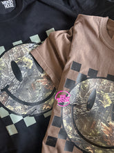Load image into Gallery viewer, CAMO CHECKERBOARD SMILE TEE