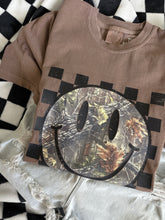 Load image into Gallery viewer, CAMO CHECKERBOARD SMILE TEE