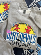 Load image into Gallery viewer, DIRT DEVILS SOFTBALL SKETCH CREWNECK