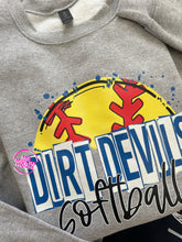 Load image into Gallery viewer, DIRT DEVILS SOFTBALL SKETCH CREWNECK