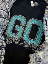 Load image into Gallery viewer, GO LIGHTNING FAUX SPARKLE TEE