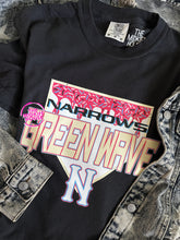 Load image into Gallery viewer, GREEN WAVE BASEBALL DRIP TEE