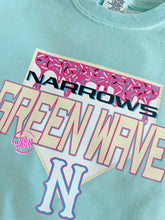 Load image into Gallery viewer, GREEN WAVE BASEBALL DRIP TEE