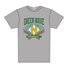Load image into Gallery viewer, GREEN WAVE BASEBALL VINTAGE BANNER TEE GRAY