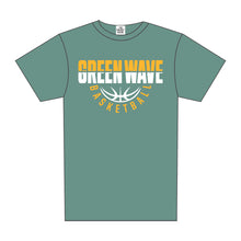 Load image into Gallery viewer, GREEN WAVE BASKETBALL HALF SPLIT TEE