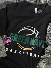Load image into Gallery viewer, THROWBACK GREEN WAVE BASKETBALL TEE