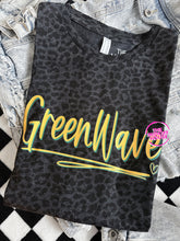 Load image into Gallery viewer, SALE! GREEN WAVE DOODLE TEE