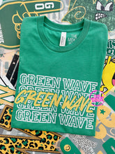 Load image into Gallery viewer, GREEN WAVE STACKED TEE