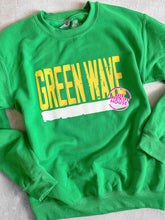 Load image into Gallery viewer, SALE! GREEN WAVE JERSEY LINE CREWNECK