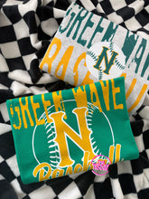 Load image into Gallery viewer, GREEN WAVE BASEBALL VINTAGE STAMP TEE