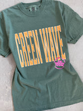 Load image into Gallery viewer, GREEN WAVE GINGHAM VARSITY TEE