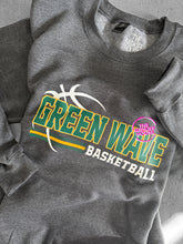 Load image into Gallery viewer, GREEN WAVE BASKETBALL GAME ON CREWNECK