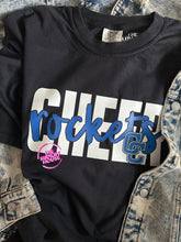 Load image into Gallery viewer, ROCKETS BOLD SCRIPT CHEER TEE
