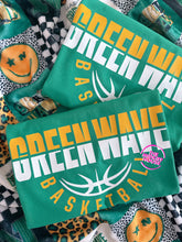 Load image into Gallery viewer, GREEN WAVE BASKETBALL HALF SPLIT TEE