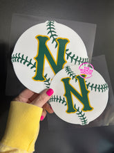Load image into Gallery viewer, GREEN WAVE BASEBALL SOFTBALL LOGO TRANSFER DECAL