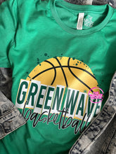 Load image into Gallery viewer, GREEN WAVE BASKETBALL SKETCH TEE