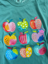 Load image into Gallery viewer, PREPPY WATERCOLOR APPLES TEE