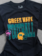 Load image into Gallery viewer, GREEN WAVE FOOTBALL BOLD TEE