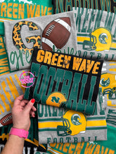 Load image into Gallery viewer, GREEN WAVE FOOTBALL BOLD TEE