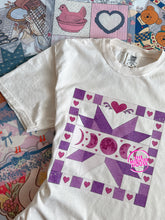 Load image into Gallery viewer, MOON PHASES FAUX QUILT TEE (CLEARANCE)