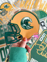 Load image into Gallery viewer, GREEN WAVE FOOTBALL HELMET TRANSFER DECAL