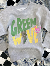 Load image into Gallery viewer, SALE! GREEN WAVE LIGHTNING CREWNECK