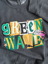 Load image into Gallery viewer, GREEN WAVE SCRAPBOOK CREWNECK