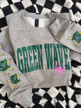 Load image into Gallery viewer, GREEN WAVE TRENDY STARS CREWNECK
