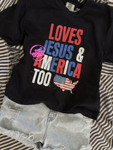 Load image into Gallery viewer, JESUS AND AMERICA TEE