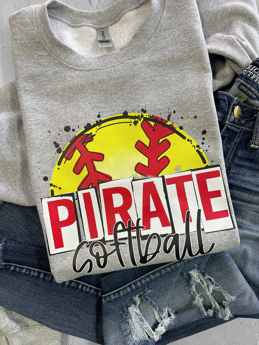 PIRATE SOFTBALL SKETCH CREWNECK – themidkiffhouse