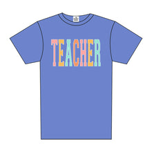 Load image into Gallery viewer, TEACHER RAINBOW VARSITY TEE