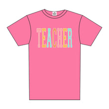 Load image into Gallery viewer, TEACHER RAINBOW VARSITY TEE