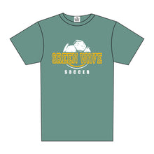 Load image into Gallery viewer, GREEN WAVE SOCCER DISTRESSED THROWBACK TEE