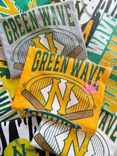 Load image into Gallery viewer, GREEN WAVE BASEBALL VINTAGE BANNER TEE
