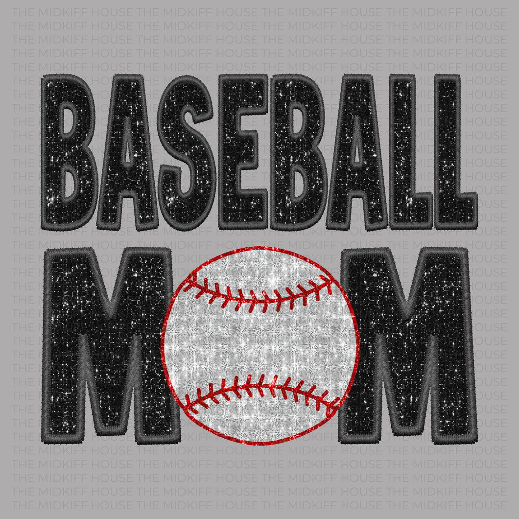 BASEBALL MOM FAUX SPARKLE TEE