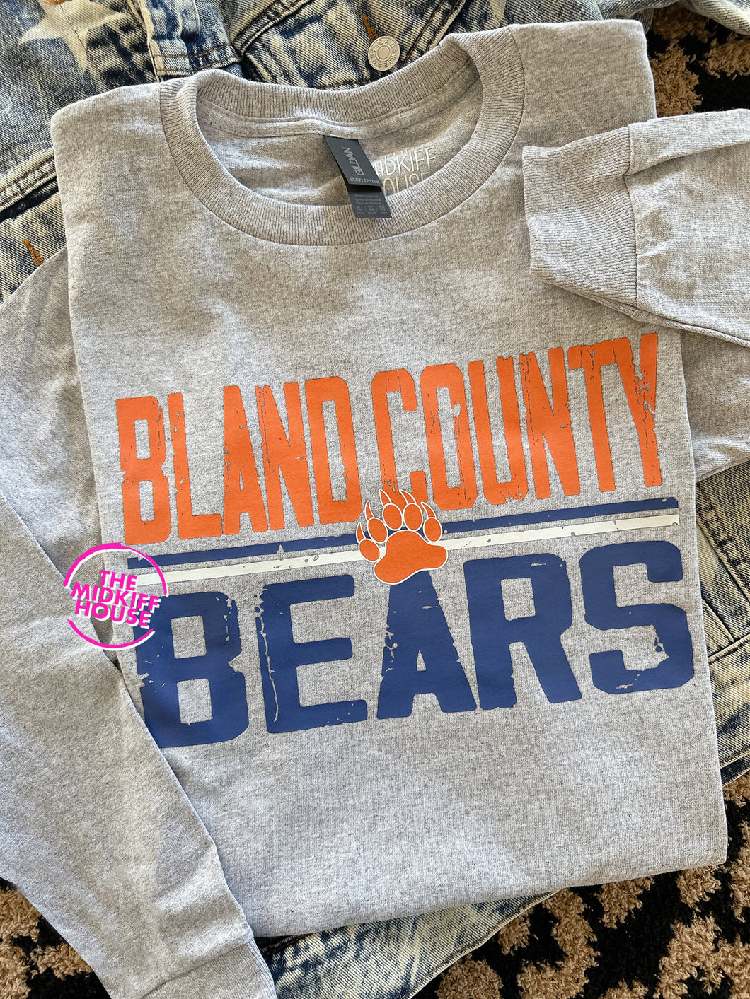 SALE! BEARS RETRO BLOCK LONG SLV