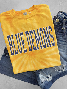 BLUE DEMONS VARSITY TIE-DYE TEE