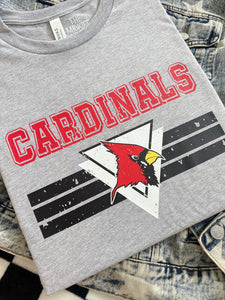 CARDINALS DISTRESSED LINES LOGO TEE