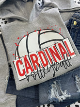 Load image into Gallery viewer, CARDINAL VOLLEYBALL SKETCH HOODIE
