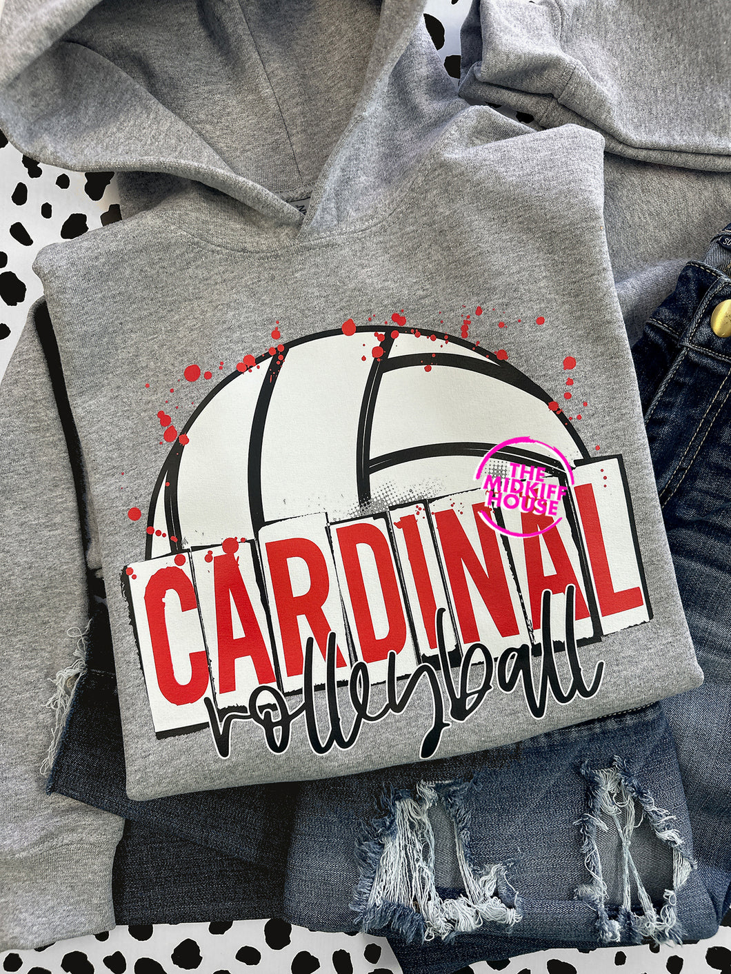 CARDINAL VOLLEYBALL SKETCH HOODIE