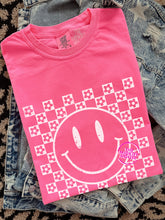 Load image into Gallery viewer, CHECKERBOARD DAISY SMILE TEE
