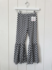 GIRLS CHECKERBOARD FLARE PANTS (CLEARANCE)