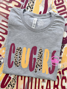 COUGARS LEOPARD STAMP TEE