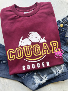 COUGAR DISTRESSED SOCCER TEE