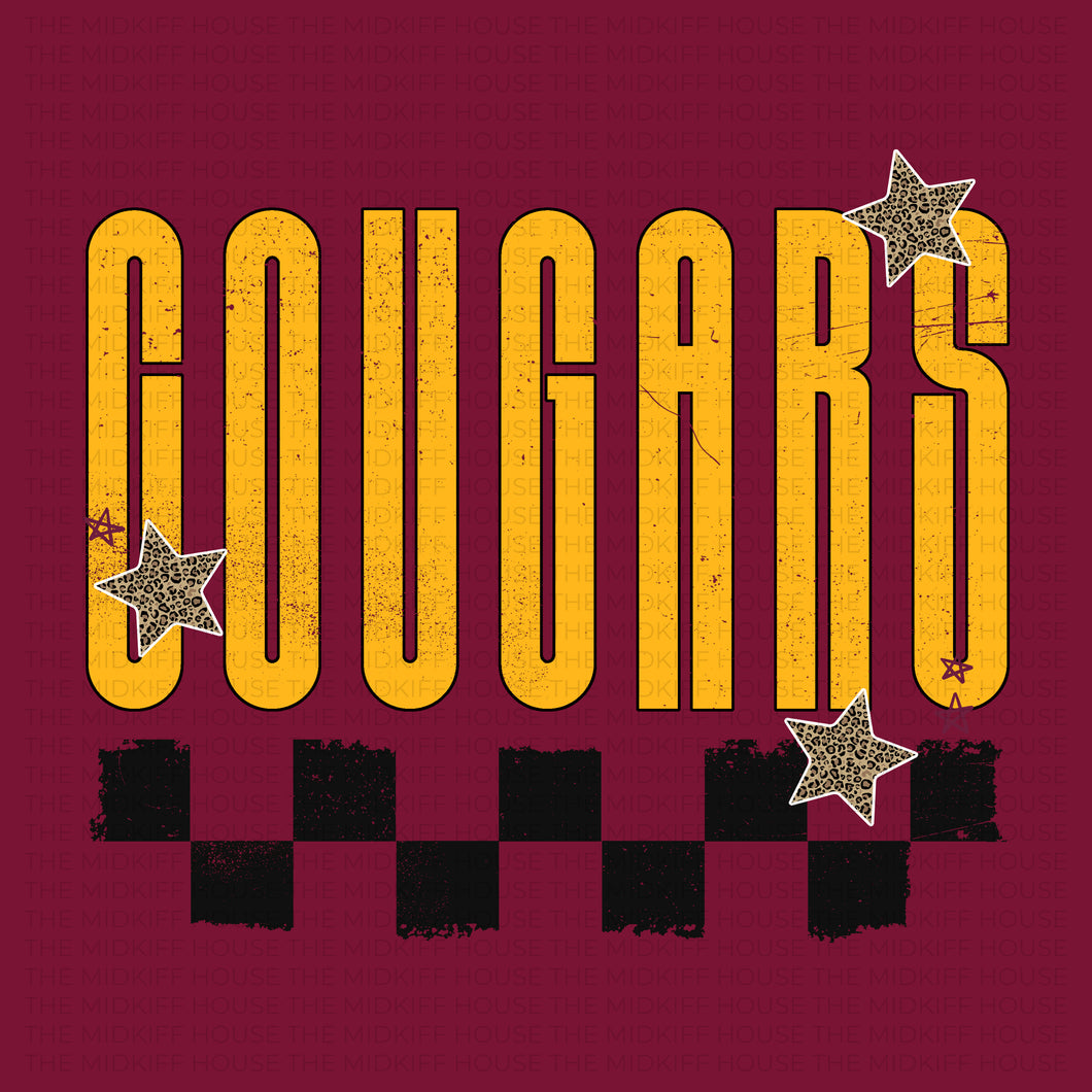 COUGARS TRENDY CHECKERBOARD TEE