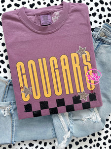 COUGARS TRENDY CHECKERBOARD TEE