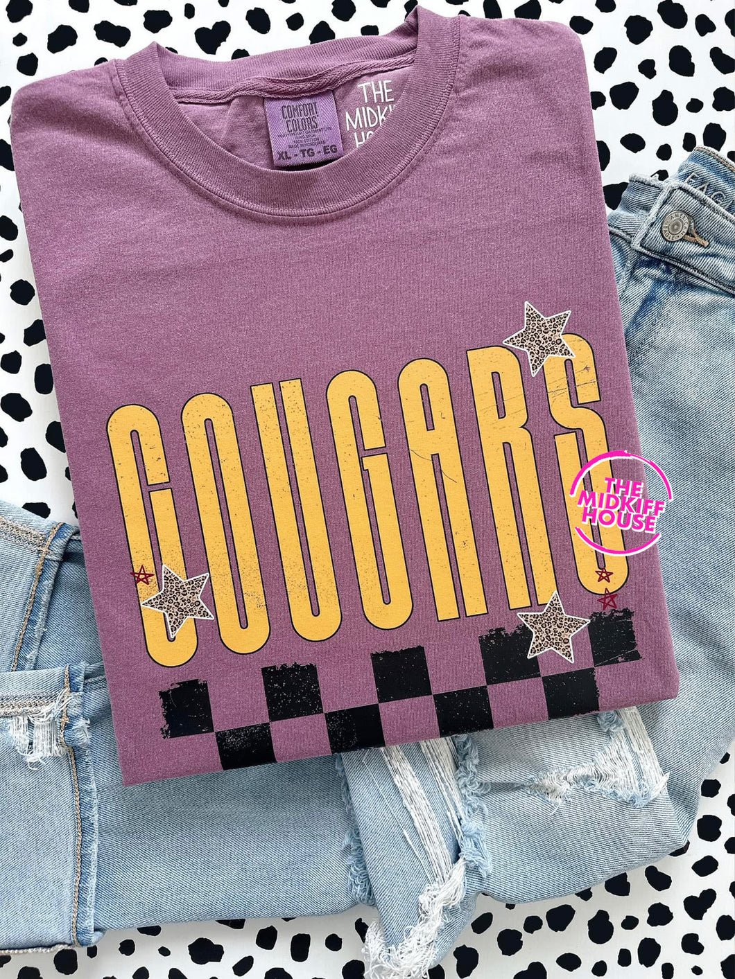 COUGARS TRENDY CHECKERBOARD TEE