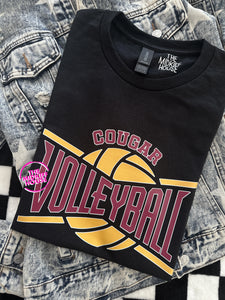 SALE! COUGAR VOLLEYBALL CROSSED TEE