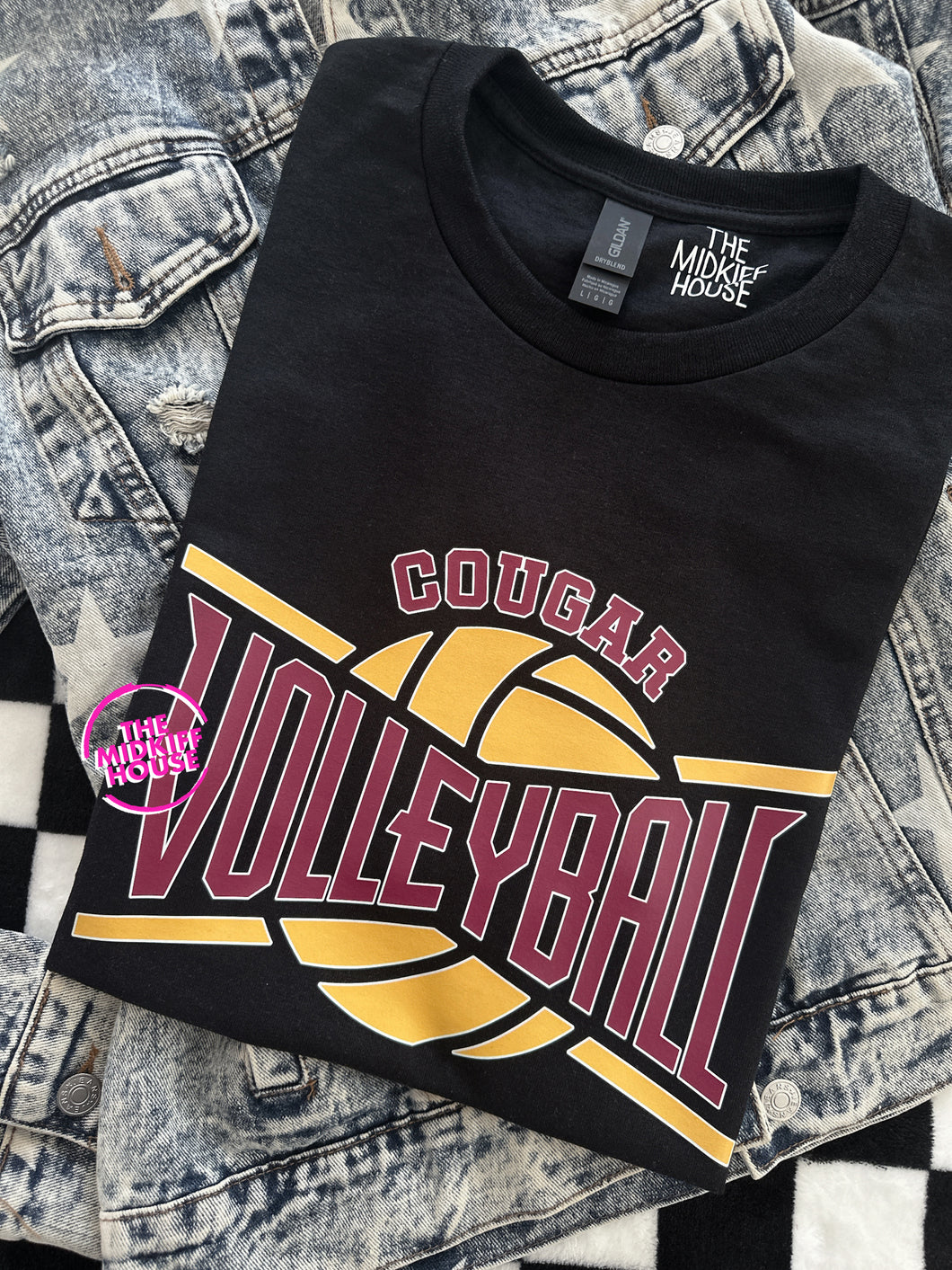 SALE! COUGAR VOLLEYBALL CROSSED TEE